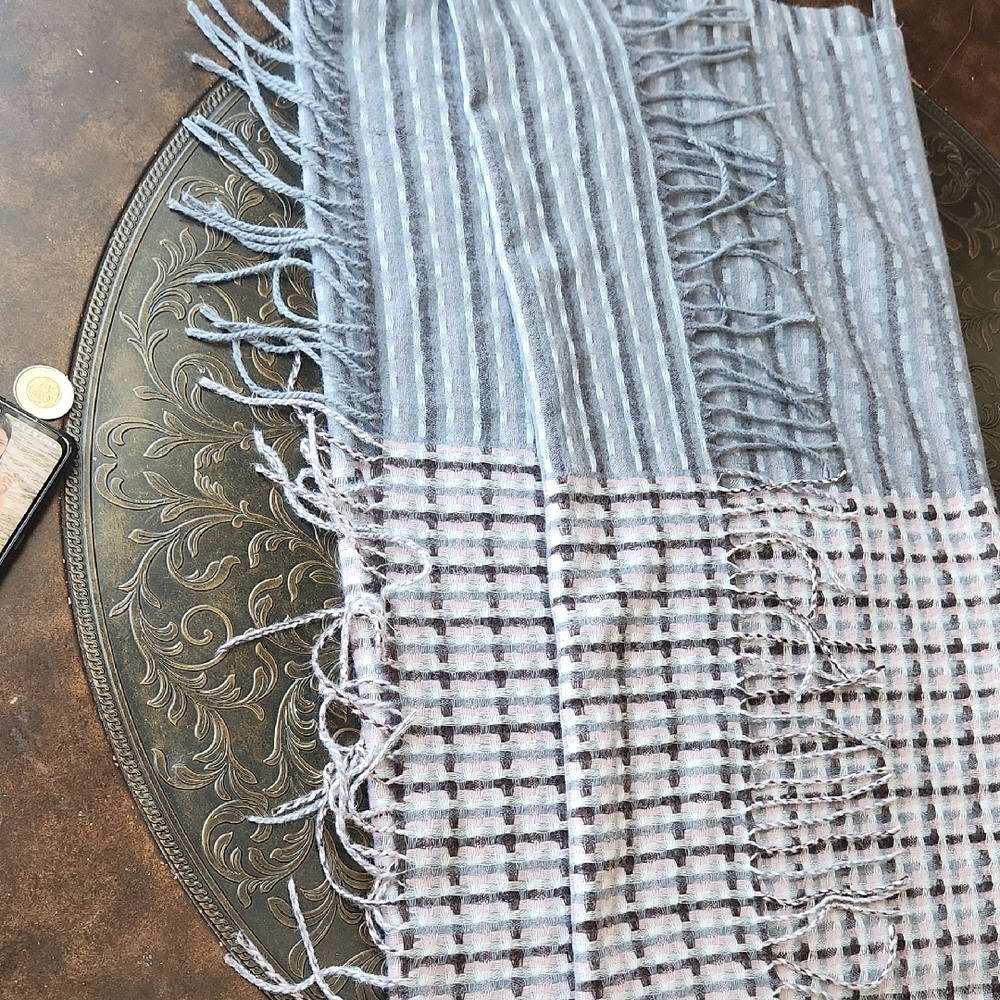 Striped and Checkered Soft Scarf
